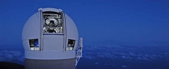 The Pan-STARRS telescope on Haleakala, Hawaii. Photograph by Rob Ratkowski for the PS1SC