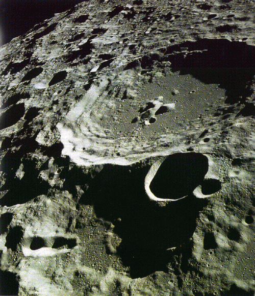 The far side of the Moon, photographed by the crew of Apollo 11 as they circled the Moon in 1969. The large impact basin is Crater 308. Credit: NASA