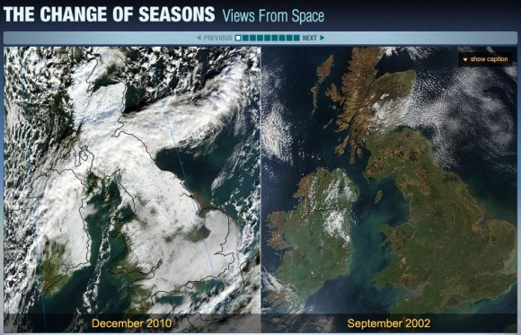 Screenshot from the 'Change of Seasons' webpage.
