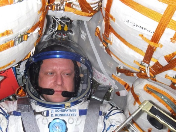 The weightlessness from being orbit seems to provide more room inside the Soyuz. Credit: Roscosmos.