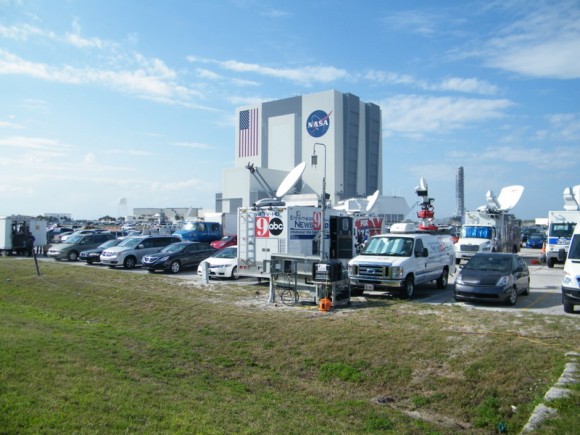The media descends on KSC for the STS-133 launch. Credit: Nancy Atkinson