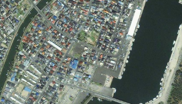 Yuriage, Japan on April 4, 2010. Satellite image courtesy of GeoEye.
