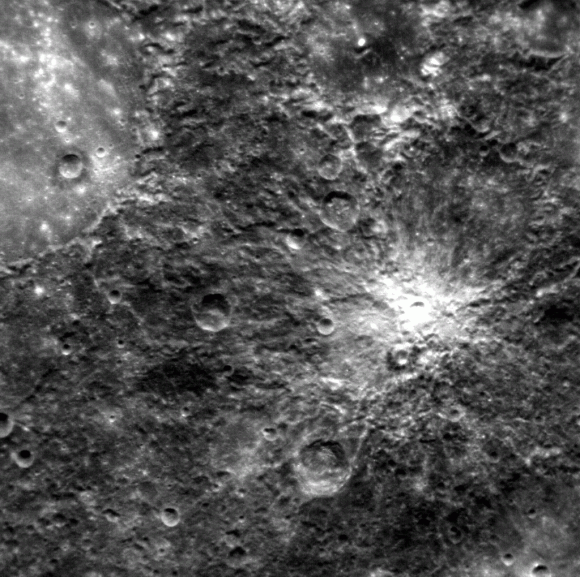 'Weird terrain' inside the crater Petrarch on Mercury. Credit: Credit: NASA/Johns Hopkins University Applied Physics Laboratory/Carnegie Institution of Washington