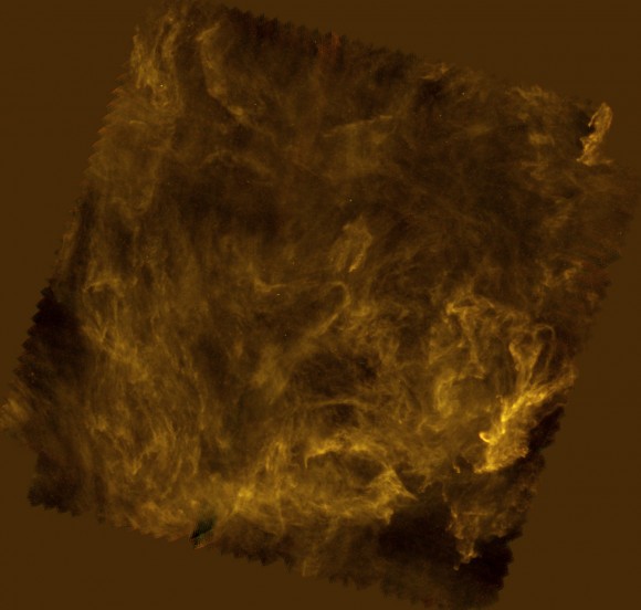 The network of interstellar filaments in Polaris as seen by Herschel. Credits: ESA/Herschel/SPIRE/Ph. André (CEA Saclay) for the Gould Belt survey Key Programme Consortium and A. Abergel (IAS Orsay) for the Evolution of Interstellar Dust Key Programme Consortium.