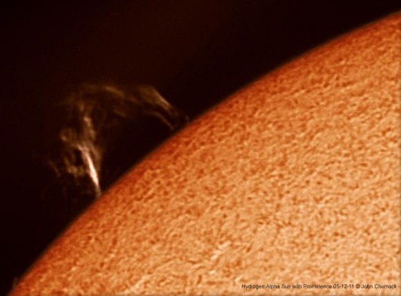 The Sun in Hydrogen Alpha light with Major Prominence