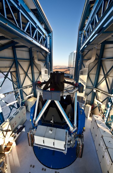 The VLT Survey Telescope (VST) is the latest telescope to be added to ESO’s Paranal Observatory in the Atacama Desert of northern Chile. Credit: ESO/G. Lombardi