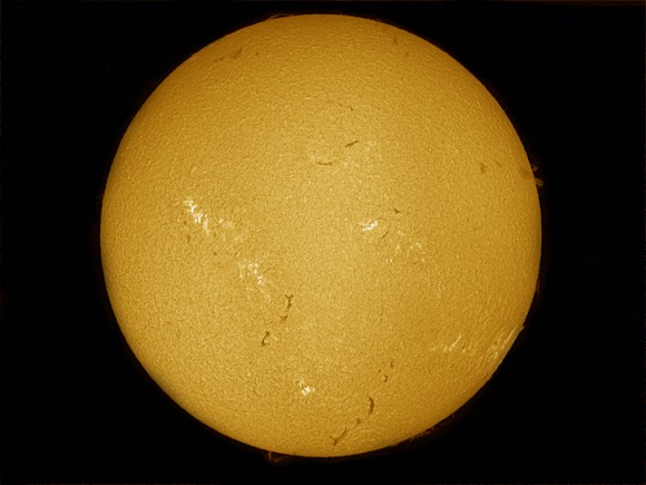 The Sun on July 11, 2011. Credit: Cesar Cantu from Monterrey, Mexico, and the Chilidog Observatory. Click for high resolution version.