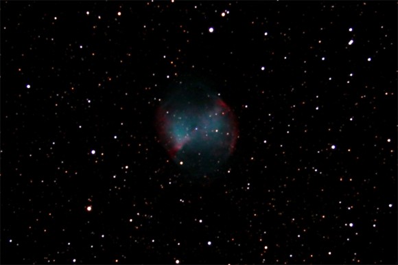 Saeid Aghaei’s first experience of deep sky photography in Afghanistan, showing M27, the Dumbbell Nebula. Credit: Saeid Aghaei.