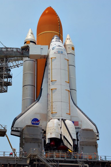 Atlantis on the launchpad. Credit: Mike Deep for Universe Today