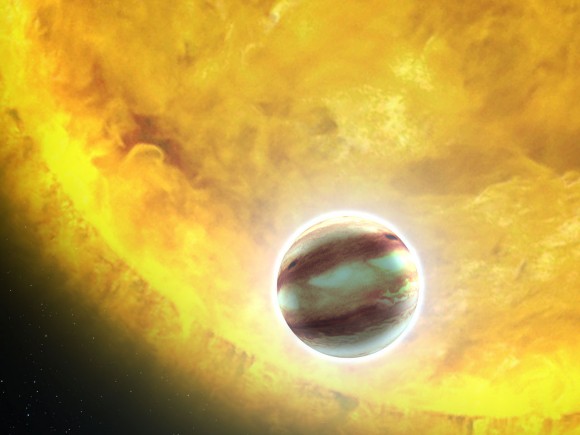 Artist's impression of the transiting exoplanet HAT-P-7b. Credit: NASA/ESA