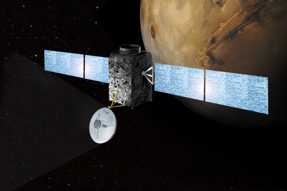 The ExoMars/Trace Gas Orbiter mission is a joint mission being developed by the European Space Agency (ESA) and NASA/JPL. This mission would be the first in a series of joint missions to Mars for ESA and NASA. Credit: NASA