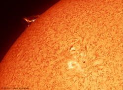 Solar Prominence and Sunspot 1271 by John Chumack