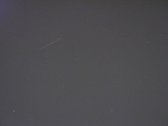 A Chicago meteor! Taken near downtown Chicago under a nearly full moon on August 12th 2011. Credit: Janet Branson. Click through for Flickr version.