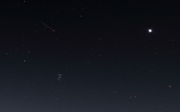 A Perseid meteor and much more! Credit: Paul MIller, San Diego, California