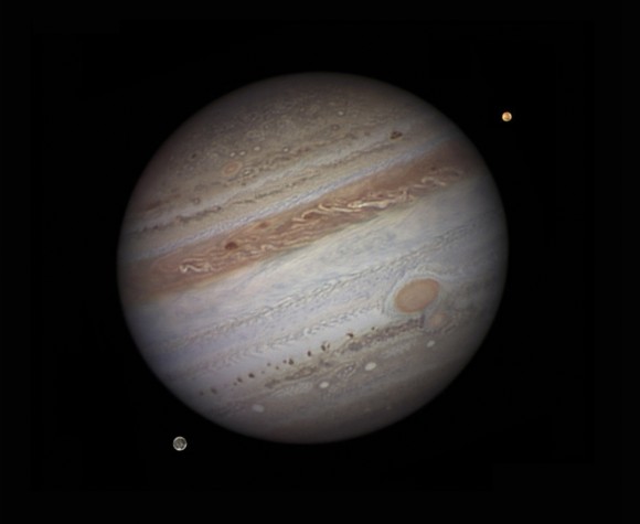Jupiter with Io and Ganymede, September 2010 © Damian Peach, winner of the 2011 Astronomy Photographer of the Year competition.