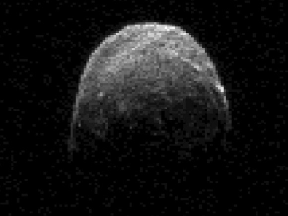 This radar image of asteroid 2005 YU55 was obtained on Nov. 7, 2011. Credit: NASA/JPL/Caltech.