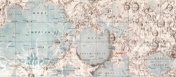 Map of the Serenitatis basin area of the Moon