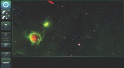 Screenshot of the Milky Way Project user interface.