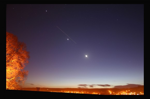 Moon, Venus, Jupiter and ISS from Kendal Castle by Stu Atkinson Moon, Venus, Jupiter and ISS from Kendal Castle by Stu Atkinson