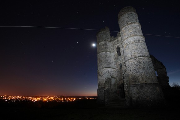 ISS long exposure photograph over Donnington Castle UK