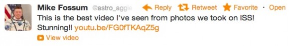 Mike Fossum's Twitter status