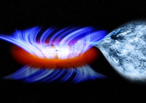 A binary system containing a stellar-mass black hole, located about 28,000 light years from Earth.