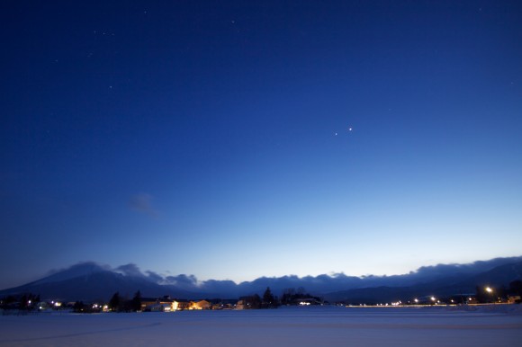 Venus and Jupiter Conjunction as seen from Japan by Jason Hill