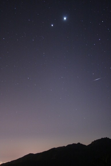 Venus and Jupiter with Meteor by Robert Sparks