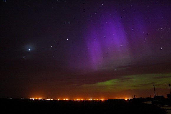 Venus and Jupiter with the Aurora by eoropaidh