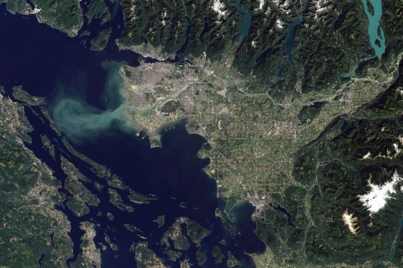 Fraser River seen from space Fraser River seen from space