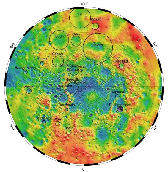 Mercury Topography Northern Hemisphere