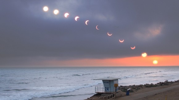 eclipse sunset beach