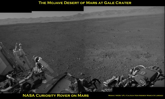 Curiosity Mojave Desert Pano BW b_Ken Kremer