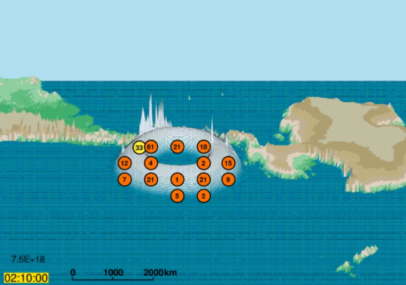A simulation of the Eltanin strike A simulation of the Eltanin strike