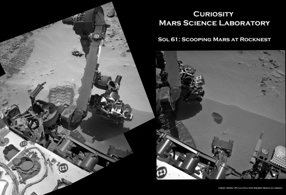 Curiosity Sol 61 Rocknest Scoop_Da_Ken Kremer