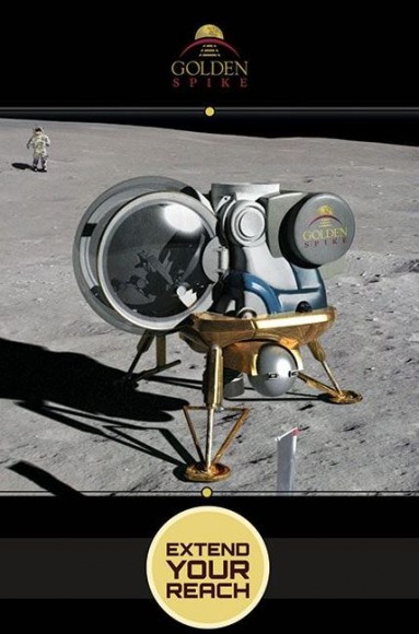 A proposed Golden Spike lunar lander on the Moon. Credit: Golden Spike Company