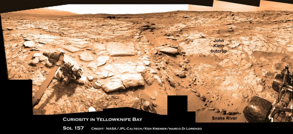 Curiosity & Yellowknife Bay Sol 157_4Ca_Ken Kremer