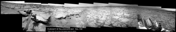 Curiosity touches Yellowknife Bay Sol 132_3c_Ken Kremer