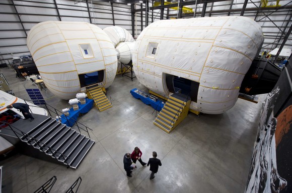NASA Deputy Administrator Lori Garver is given a tour of the Bigelow Aerospace facilities in 2011 by the company’s President Robert Bigelow. Photo: NASA/Bill Ingalls