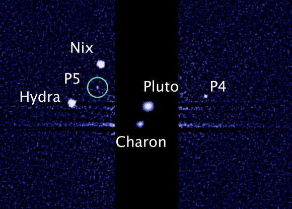 Pluto's known system of moons (NASA/ESA/M. Showalter))