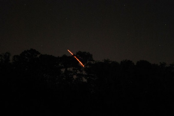 Capture of the COTS-2 launch on May 22nd, 2012 from 100 miles west. (Photo by author).