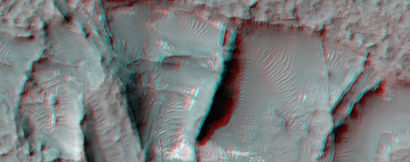 Layered Bedrock on Crater Floor. Credit: NASA/JPL/University of Arizona. 