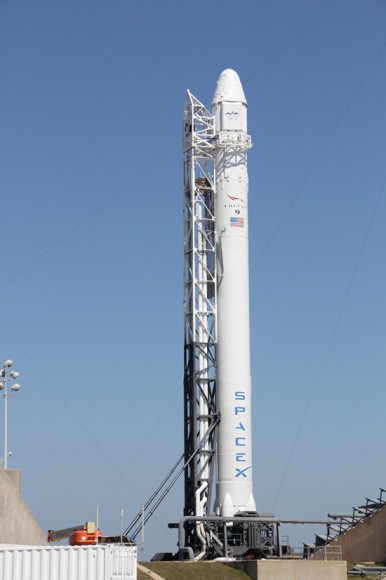 SpaceX Falcon 9 rocket before May 2012 blast off from Cape Canaveral Air Force Station, Florida on historic maiden private commercial launch to the ISS. Credit: Ken Kremer/www.kenkremer.com