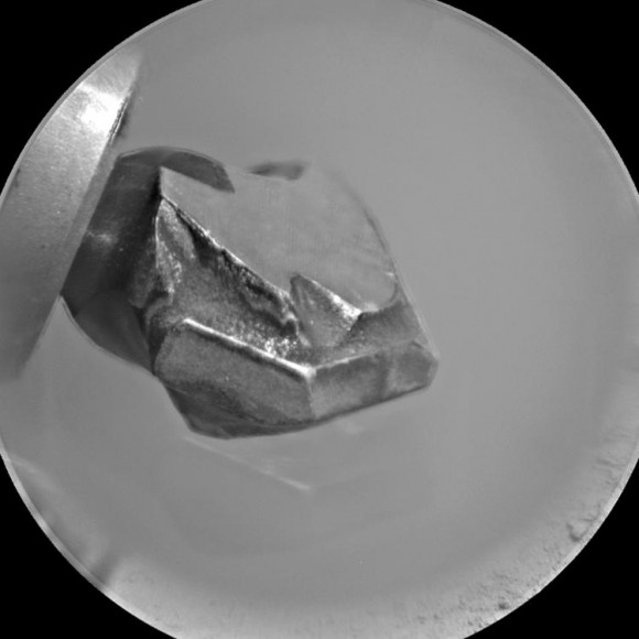 Side view of Curiosity’s Drill Bit Tip. The bit is about 0.6 inch (1.6 centimeters) wide. This view from the remote micro-imager of the ChemCam instrument merges three exposures taken by the camera at different focus settings to show more of the hardware in focus than would be seen in a single exposure. Images taken on Sol 172, Jan 29, 2013. Credit: NASA/JPL-Caltech/LANL/CNES/IRAP/LPGNantes/CNRS