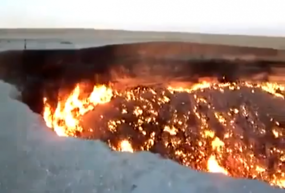 Screenshot from a YouTube video claiming to be a crater from the Russian 2013 meteorite