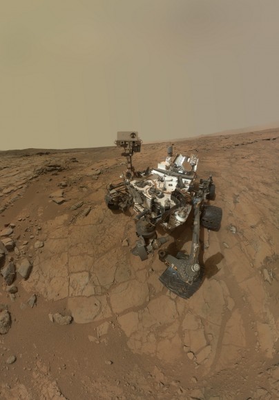 Curiosity Rover's Self Portrait at 'John Klein' Drilling Site, which combines dozens of exposures taken by the rover's Mars Hand Lens Imager (MAHLI) during the 177th Martian day, or sol, of Curiosity's work on Mars (Feb. 3, 2013). Credit: NASA/JPL-Caltech/MSSS