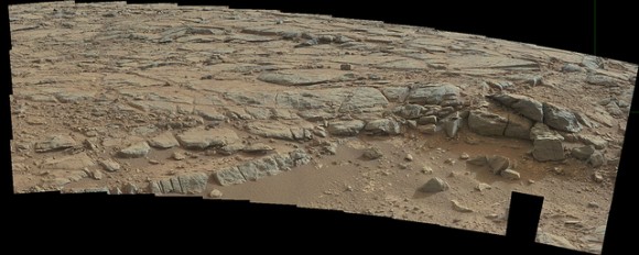 Panorama of the area, from Sol 173. Credit: NASA/JPL/Caltech/Malin Space Science Systems. Image editing by
