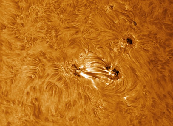 Sunspot 1678 in Hydrogen alpha light, taken on February 19, 2013. Credit and copyright: Paul Andrew.