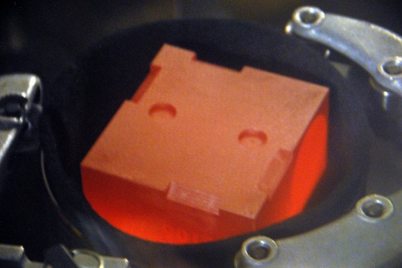 The plutonium power source inside the Mars Science Laboratory's MMRTG during assembly at the Idaho National Laboratory. (Credit: Department of Energy?National Laboratory image under a Creative Commons Generic Attribution 2.0 License).