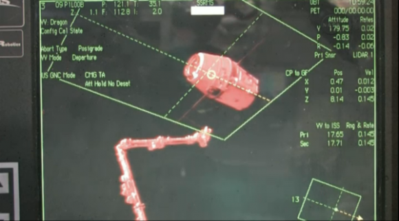 SpaceX Dragon was released from ISS at 6:56am ET and now begins its return trip to Earth. Credit: NASA